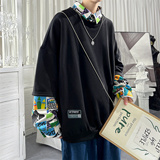 现货2026春季潮流翻领卫衣假两件美式街头A772-P65，男装卫衣，星座1017