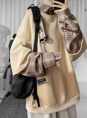 现货 2026春款假两件卫衣衬衫领复古vibe格子美式外套  A5613-P65