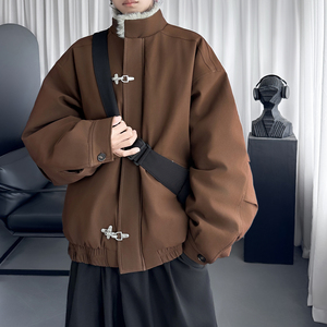 毛领复古（仿貂毛领）秋冬季座山雕夹克棉服外套男 Q6064-P148图片
