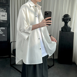 短袖衬衫男冷淡风男装高级感褶皱半袖衬衣潮DS98-P45，男装T恤，星座1017