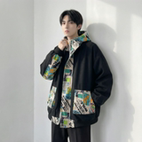 现货春款潮流涂鸦拼接夹克开衫连帽外套WT23-P75控96，男装夹克，星座1017