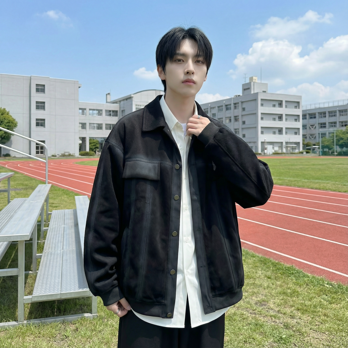 现货2026春季工装休闲夹克高级感牛仔外套JK11-P100,男装工装外套,星座1017
