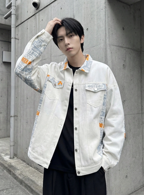 现货 2026春季痞帅拼接设计感翻领夹克高级感潮流外套  J24-P75