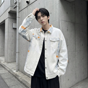 现货 2026春季痞帅拼接设计感翻领夹克高级感潮流外套 J24-P75，男装夹克，星座1017