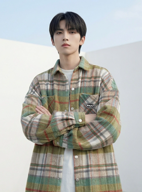 现货美式复古潮流大码格子小香风衬衫 HC45642-P55