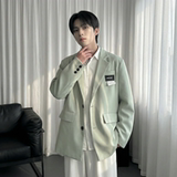 现货休闲西服男春秋宽松大码潮高级感痞帅外套西装JK342-P98，男装西服套装，星座1017