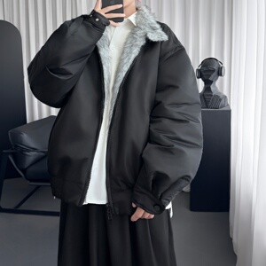 美式仿貂毛冬季立领座山雕夹克棉服加绒加厚外套棉袄 M8127-P138图片
