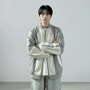休闲百搭撞色拼接棒球服美式复古夹克 JK830-P80图片