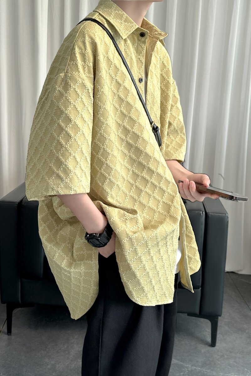 夏季潮牌短袖肌理感痞帅衬衫CC303-P40,男装T恤,星座1017