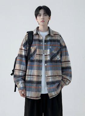 现货美式复古潮流大码格子小香风衬衫 HC45642-P55