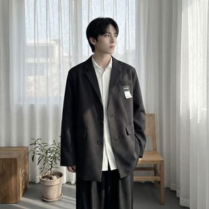 现货休闲西服男春秋宽松大码潮高级感痞帅外套西装 JK342-P98，男装西服套装，星座1017