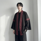 现货春秋风蟒纹印花拼接男士道袍汉服D3206-P78，男装民族服装，星座1017