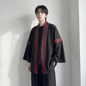 现货 春秋风蟒纹印花拼接男士道袍汉服 D3206-P78图片