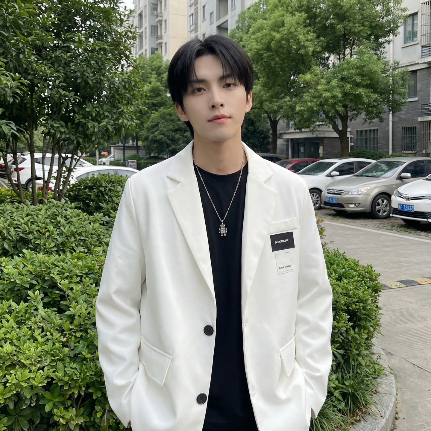 现货休闲西服男春秋宽松大码潮高级感痞帅外套西装JK342-P98，男装西服套装，星座1017