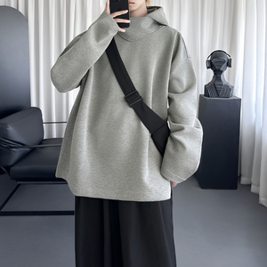 连帽卫衣男高级感纯色套头宽松百搭休闲上衣潮 WD673-P68图片