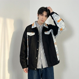 现货2026春季痞帅拼接设计感翻领夹克高级感潮流外套J24-P75，男装夹克，星座1017