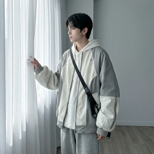 现货休闲百搭撞色拼接棒球服美式复古夹克 JK830-P80，男装夹克，星座1017