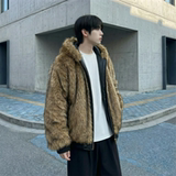 现货痞帅皮衣两面穿外套新款加厚PU皮毛一体机车外套M2483-P138，男装皮衣，星座1017