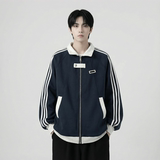 现货2026三条杠翻领夹克男宽松休闲运动外套现货R238-P68，男装夹克，星座1017