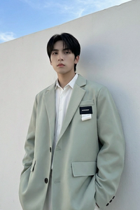 现货休闲西服男春秋宽松大码潮高级感痞帅外套西装 JK342-P98图片