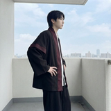 现货春秋风蟒纹印花拼接男士道袍汉服D3206-P78，男装民族服装，星座1017