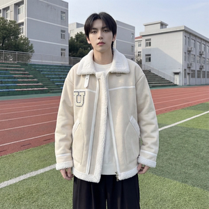 现货 皮毛一体外套冬季校园宽松棉服潮男大码棉衣 4725-P115图片