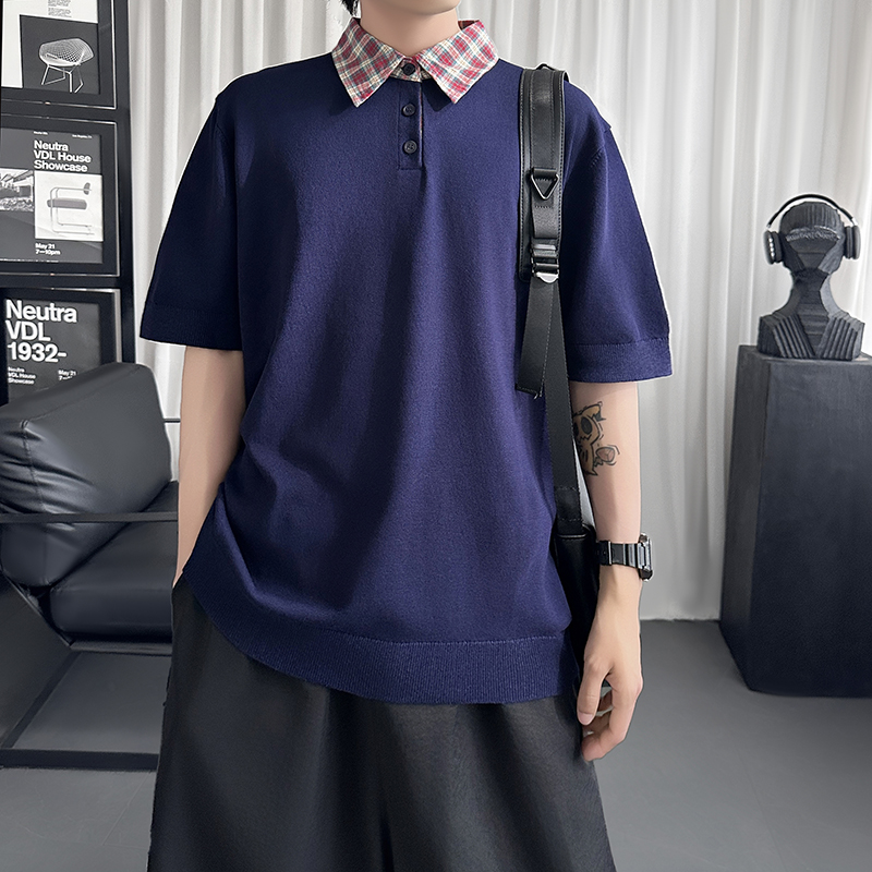 撞色拼接学院风Polo衫凉感针织正肩短袖DX5319-P58，商品下架区商品下架区，星座1017