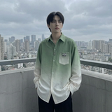 2026现货渐变长袖衬衫水洗褶皱宽松潮流休闲衬衣DS651-P58，男装衬衫，星座1017