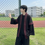 现货春秋风蟒纹印花拼接男士道袍汉服D3206-P78，男装民族服装，星座1017