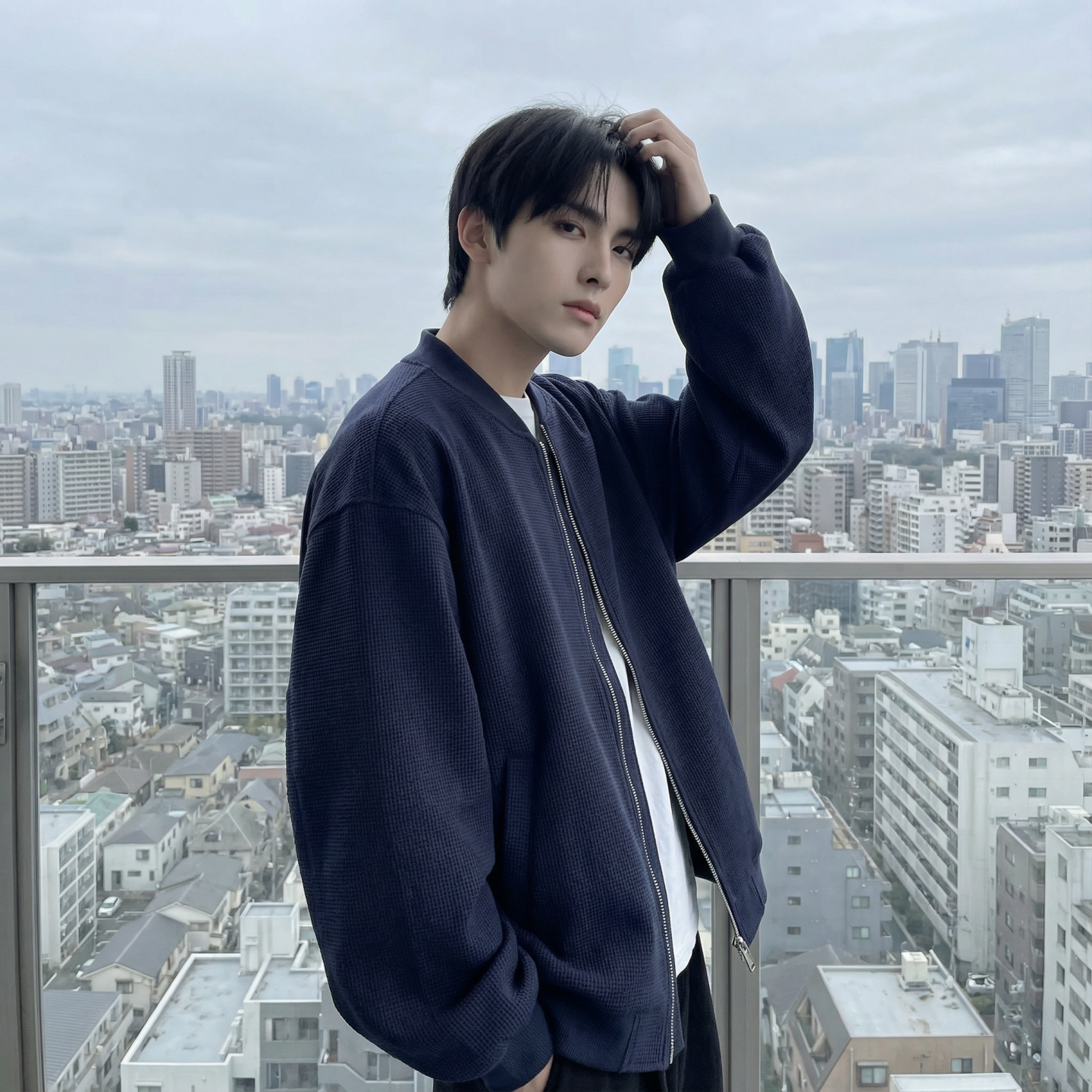 现货2026日系痞帅华夫格宽松休闲棒球立领夹克衫外套NK828-P89，男装夹克，星座1017