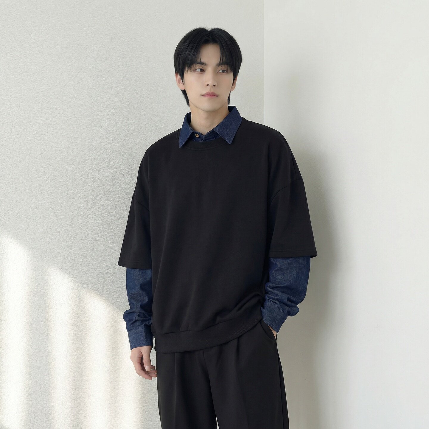 新款现货2026年新款现货堆堆领宽松长袖卫衣CR447-P68，男装卫衣，星座1017