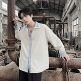 现货潮衬衫小众刺绣长袖衬衣新中式情侣外套DY877-P68，男装衬衫，星座1017