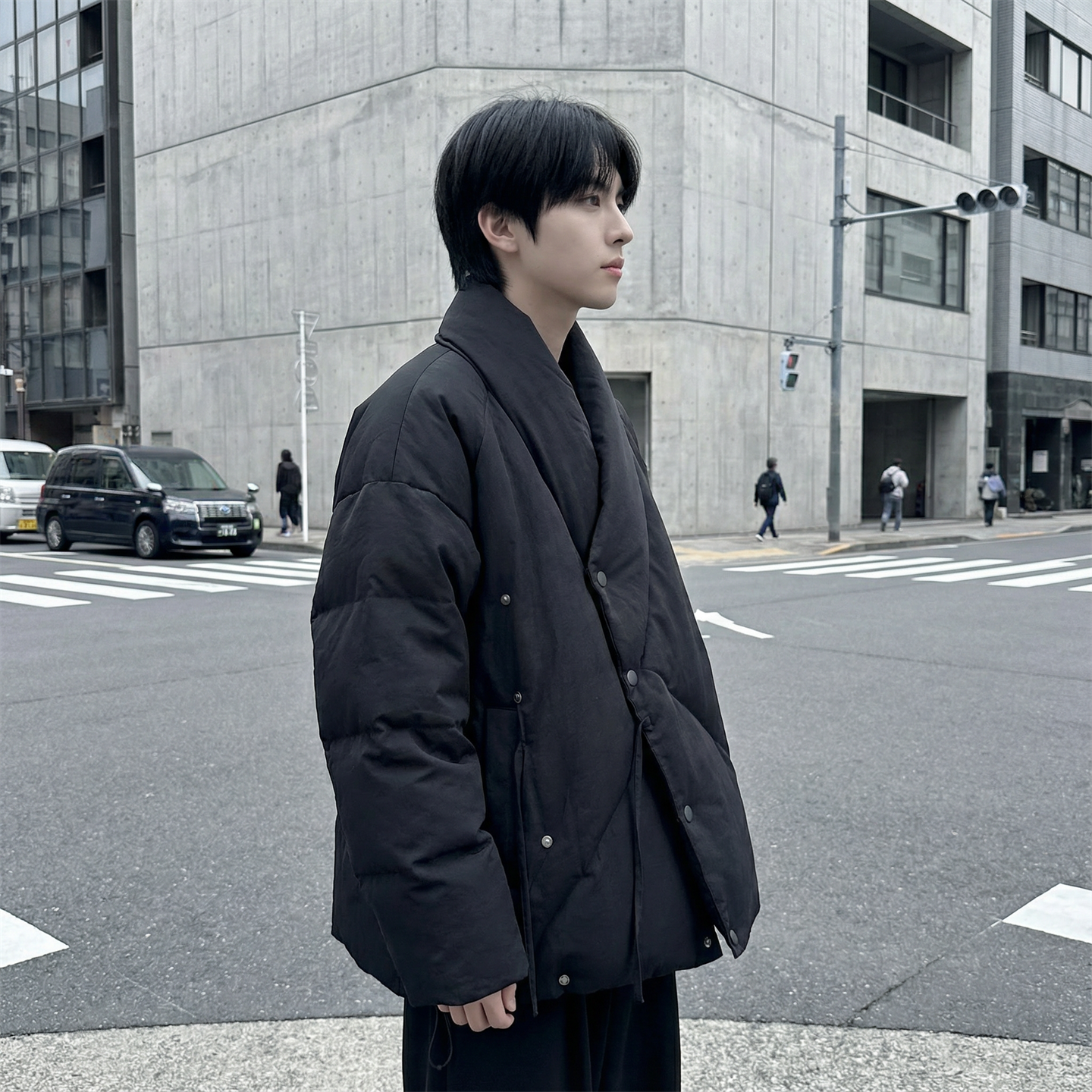 现货棉服男款新中式男装高级感无领设计外套M0845-P110控138，男装棉衣，星座1017