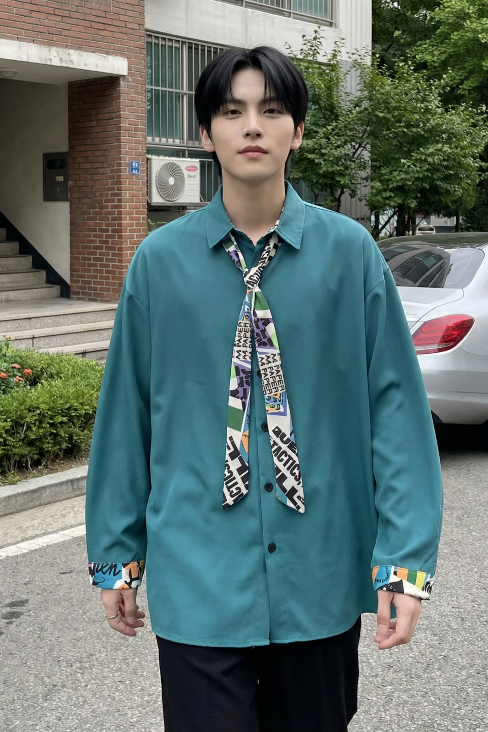 现货长袖衬衫男潮流带领带帅气港风高级感情侣衬衣FA32-P55,男装衬衫,星座1017