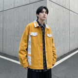 现货2026春季痞帅拼接设计感翻领夹克高级感潮流外套J24-P75，男装夹克，星座1017