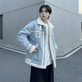 现货皮毛一体外套冬季校园宽松棉服潮男大码棉衣4725-P115，男装棉衣，星座1017