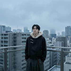 现货 斜门襟牛角扣毛里新款座山雕毛呢外套 W2029-P138图片