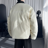 男装冬季高级感重磅防风保暖棉布拼接皮领棉服男潮M6690-P138，男装棉衣，星座1017