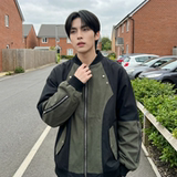 现货休闲百搭撞色拼接棒球服美式复古夹克JK830-P80，男装夹克，星座1017