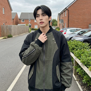 现货休闲百搭撞色拼接棒球服美式复古夹克 JK830-P80图片