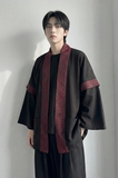 现货春秋风蟒纹印花拼接男士道袍汉服D3206-P78，男装民族服装，星座1017