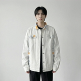 现货2026春季痞帅拼接设计感翻领夹克高级感潮流外套J24-P75，男装夹克，星座1017