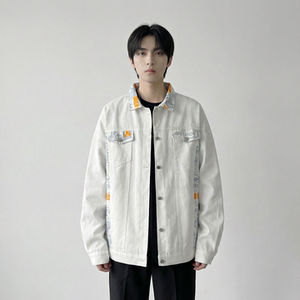 现货 2026春季痞帅拼接设计感翻领夹克高级感潮流外套 J24-P75，男装夹克，星座1017