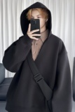 现货潮牌宽松加厚连帽假两件深V高领长袖卫衣WD908-P78，男装卫衣，星座1017