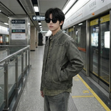 现货2026飞行夹克外套春秋薄款痞帅街头潮牌立领上衣DK568-P118，男装夹克，星座1017