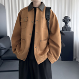 多口袋仿麂皮工装外套美式复古卡哈特翻领夹克H8077-P108，男装夹克，星座1017