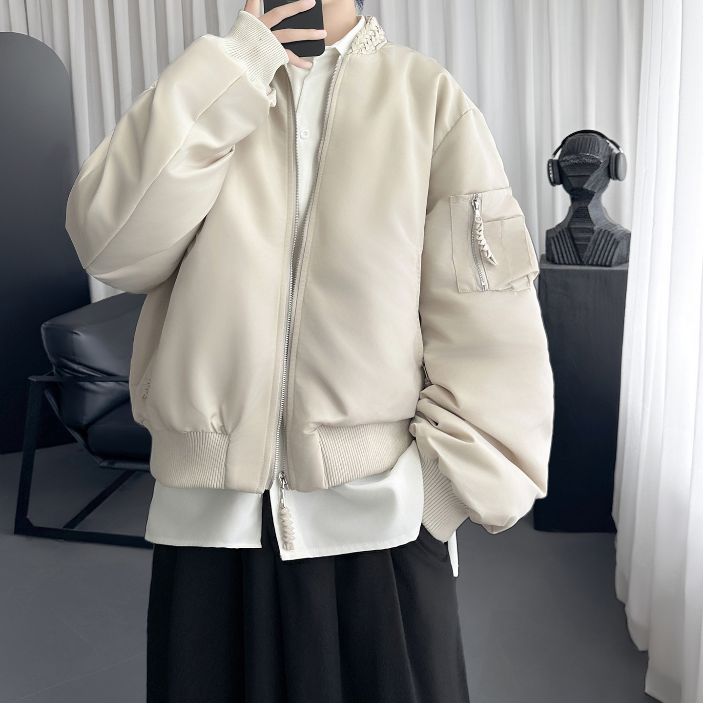 力量感秋冬夹棉飞行员尼龙棉服夹克MF316-P148,男装夹克,星座1017