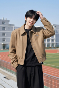 现货 2025棒球领短款夹克高级感美式垫肩外套 HJ7727-P90 X149图片