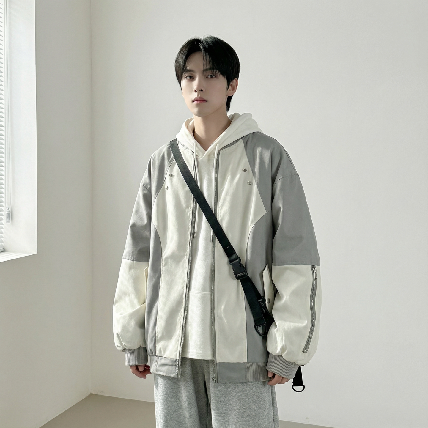 现货休闲百搭撞色拼接棒球服美式复古夹克 JK830-P80图片