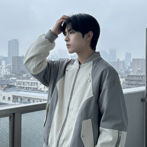 现货休闲百搭撞色拼接棒球服美式复古夹克 JK830-P80，男装夹克，星座1017